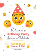 Flat Funny Birthday Party Invitation Template