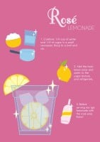 Hand-drawn Rosé Lemonade Cocktail Recipe Template