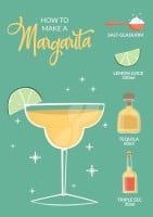 Hand-drawn Retro Margarita Cocktail Recipe Template