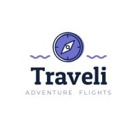 Doodle Modern Traveli Adventure Flights Logo Template
