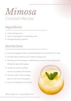 Aesthetic Elegant Mimosa Cocktail Recipe Template
