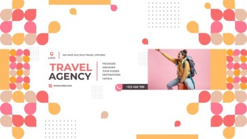 Geometric Let's Go Travel Agency YouTube Banner Template