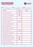Simple Duotone Daily Bathroom Cleaning Checklist Template