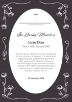 Floral J.D. 2018 Funeral Invitation Template