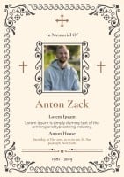 Ornamental Anton Zack Funeral Invitation Template