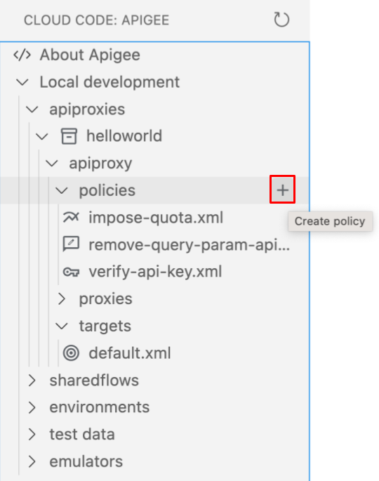 default.xml target endpoint file in the Apigee section