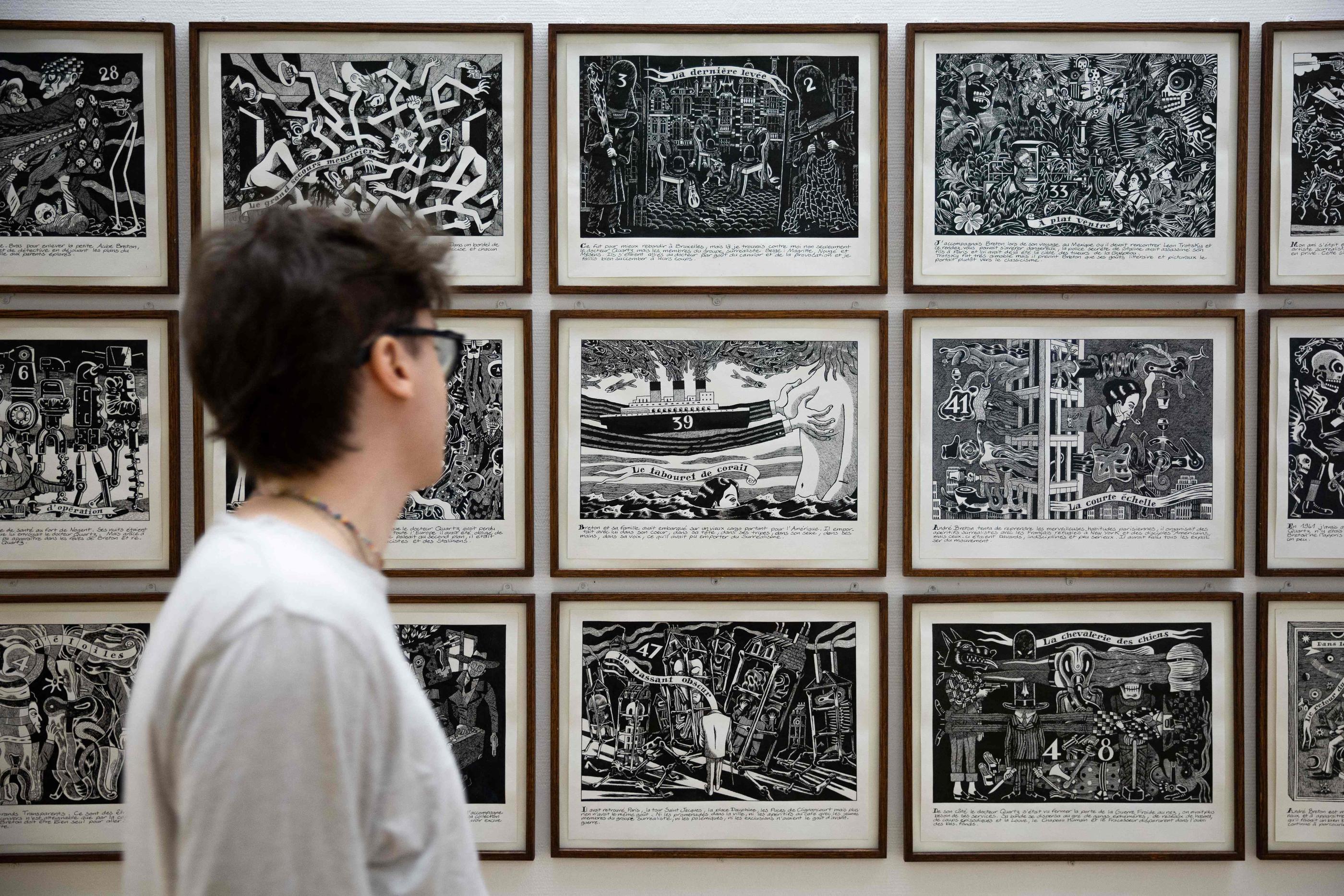 130 artistes et 750 originaux venus d'Europe, d’Amérique et du Japon sont exposés au Centre Pompidou jusqu'en novembre 2024. AFP/Antonin Utz