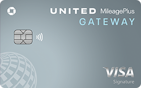 Clickable card art links to United Gateway (Service Mark) Credit Card product page
