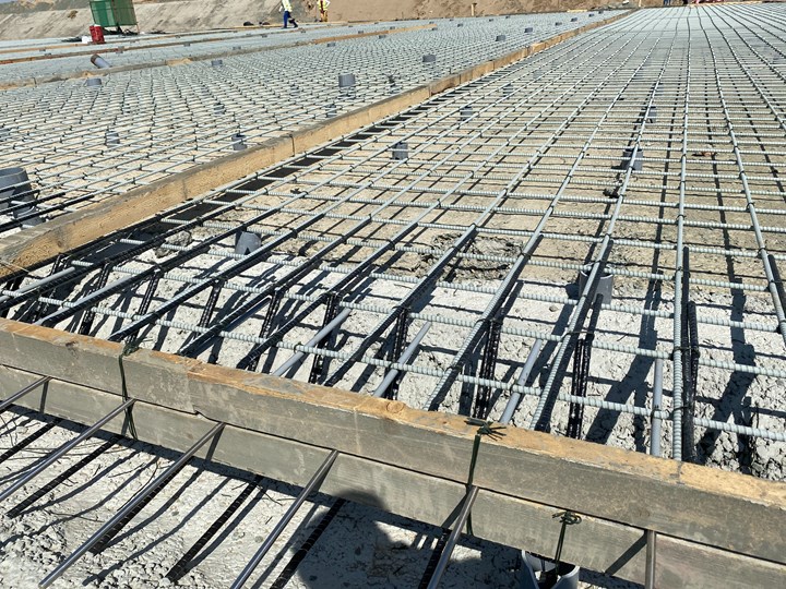 Mateenbar GFRP rebar placed and ready for poured concrete