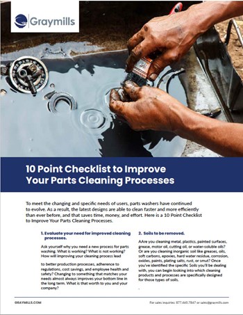 Improve Your Parts Cleaning Processes