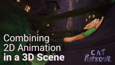 Cat Purkour - Combining 2D Animation in a 3D Environment