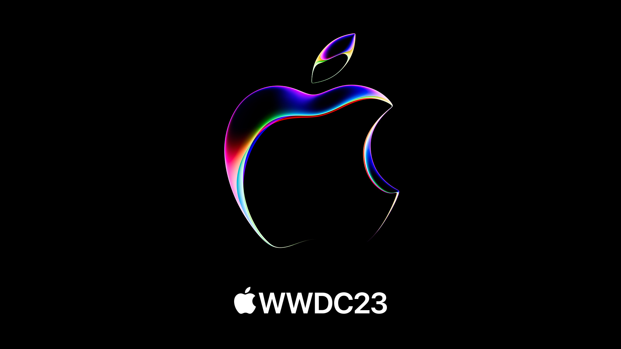 A colorful Apple logo