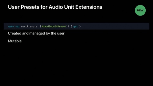 AUv3 Extensions User Presets