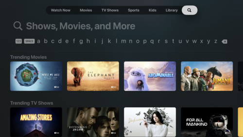 Discover search suggestions for Apple TV