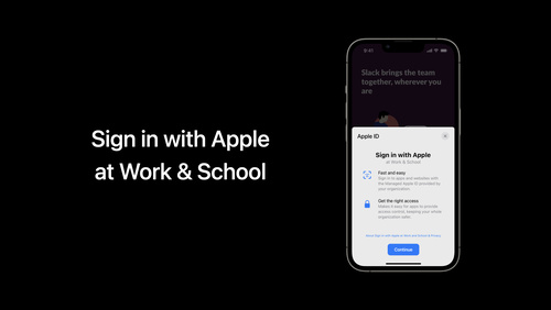 Discover Sign in with Apple at Work & School