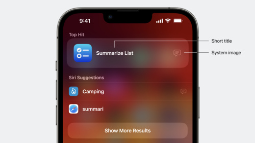 Spotlight your app with App Shortcuts