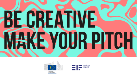 Graphic with ´Be Creative: Make Your Pitch'