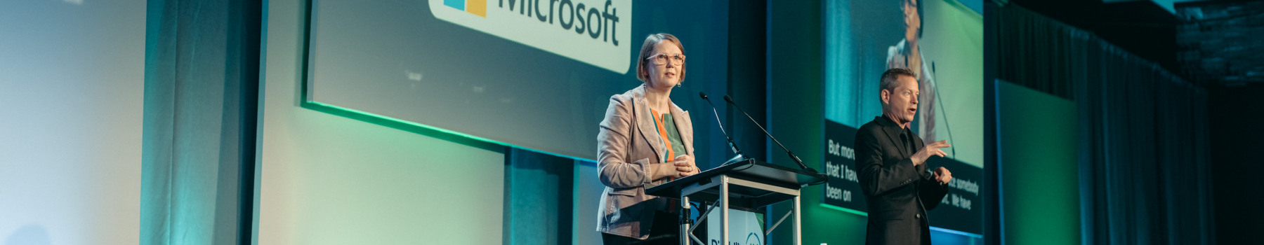 Jenny Lay-Flurrie speaking on stage during the 2019 conference.