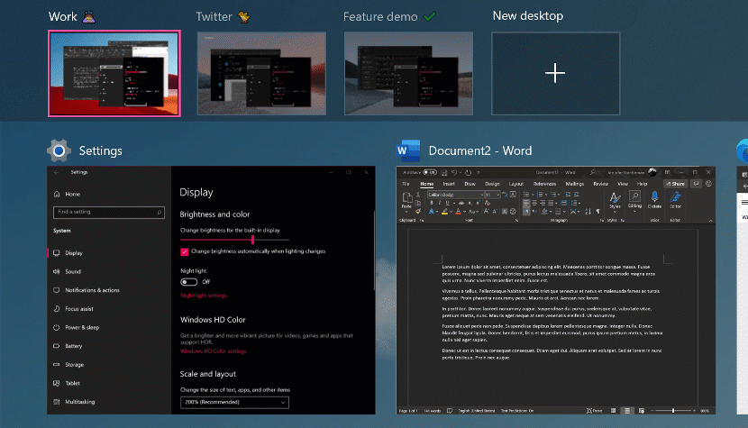 Virtual Desktop changes in Windows 10.