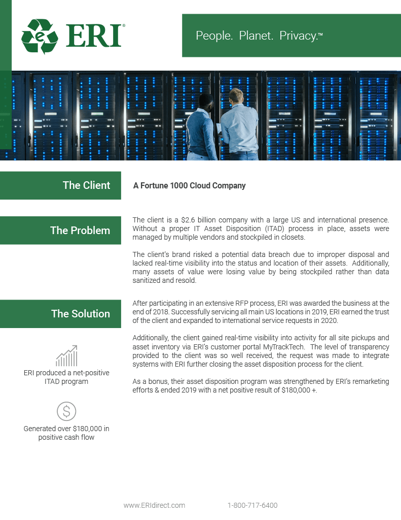 Screenshot of our Fortune 1000 Cloud Company Whitepaper