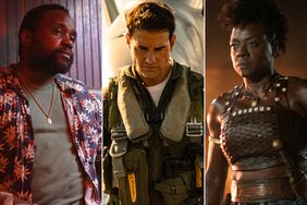 Brian Tyree Henry in Causeway, Tom Cruise in Top Gun, and Viola Davis in the Woman King