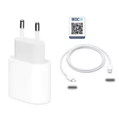 APPLE - Cargador Apple 20W Original + Cable C - C 1mt iPhone 15 pro pro max