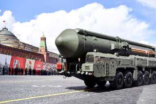Un missile Yars russe lors de la parade de la Victoire, le 9 mai 2022 à Moscou (Russie).