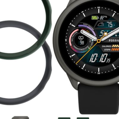 Gen 6 Wellness Edition Smartwatch Black Silicone and Interchangeable Strap and Bumper Set