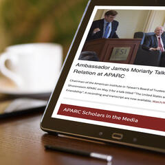 APARC e-newsletter displayed on a tablet screen.