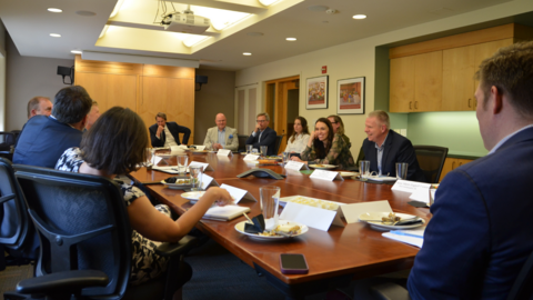 The Right Honorable Jacinda Ardern and a delegation from the Christchirch Call joined Stanford researchers at the Freeman Spogli Institute for International Studies for a roundtable discussion on technology governance and regulation.