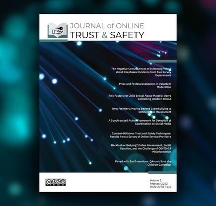 the Journal of Online Trust and Safety issue 2 cover 