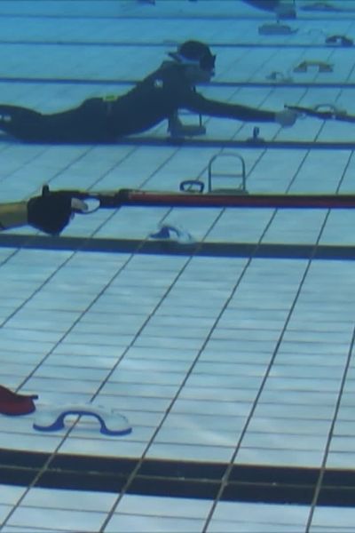 Le championnat de France de tir sur cible subaquatique dans la piscine de Bréquigny à Rennes, les 25 et 26 mai 2024