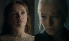 Side by side images of Alicent Hightower (Olivia Cooke) and Rhaenyra Targaryen (Emma D'Arcy) from "House of the Dragon."