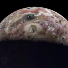 A view of Io captured by the Juno spacecraft on its 60th orbit around Jupiter.