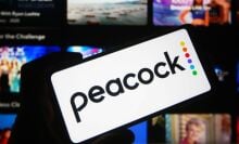 In this photo illustration a Peacock logo of an US video streaming service is seen on a smartphone.