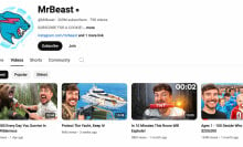 A screenshot from YouTube showing the channel page for MrBeast.