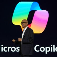 Satya Nadella, chief executive officer of Microsoft Corp., speaks during the company event on AI technologies in Jakarta, Indonesia, on Tuesday, April 30, 2024. 