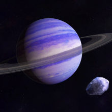 A conception of a purple exoplanet.