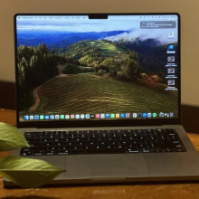 A MacBook Pro sitting on a desk