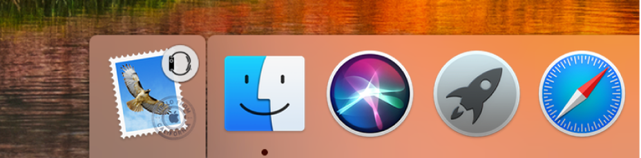 Icône Handoff d’une app d’Apple Watch sur le côté gauche du Dock.