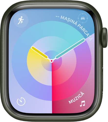 Cadranul de ceas Paletă pe Apple Watch.