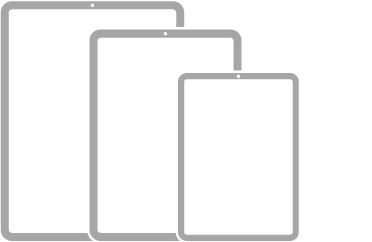 홈 버튼이 없는 세 개의 iPad 모델 그림.