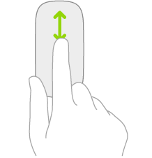 Ilustração simbolizando os gestos de rolar para cima e para baixo em um mouse.