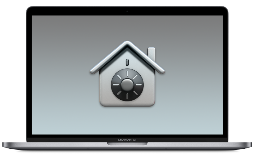 Una icona de FileVault en un MacBook Pro.