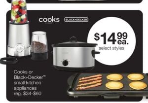 Cooks or Black+Decker Small Kitchen Appliances for $14.99 Each