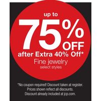 Up to 75% Off After extra 40% Off Fine jewelry