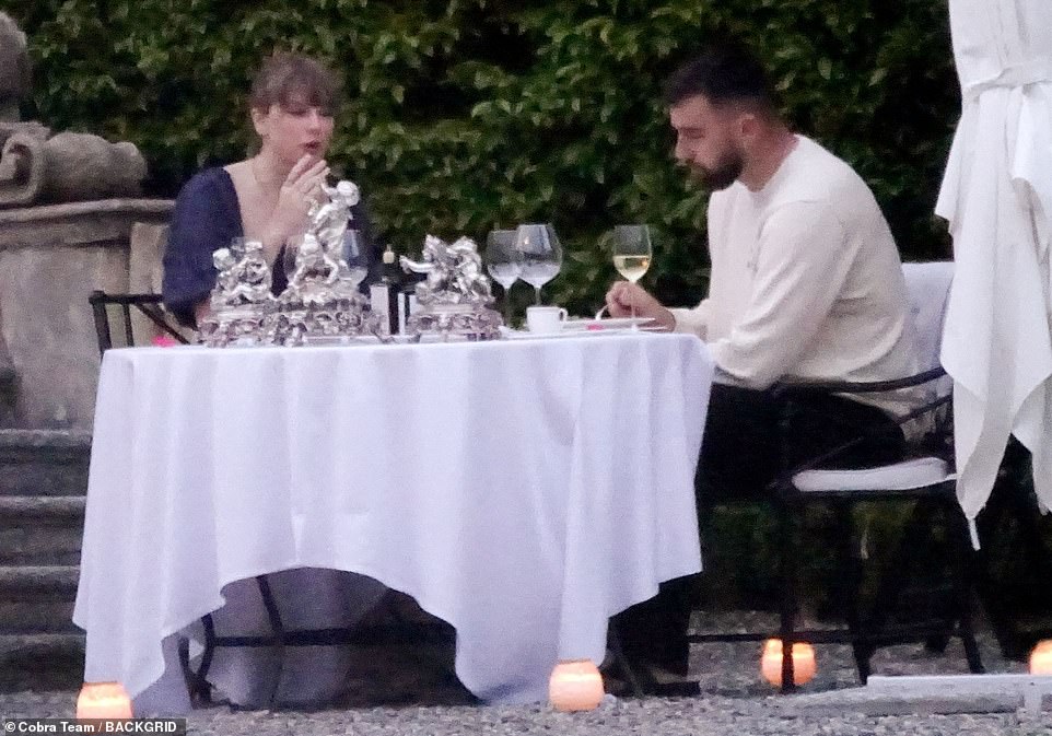 The couple were taking in the romantic settings of Lake Como