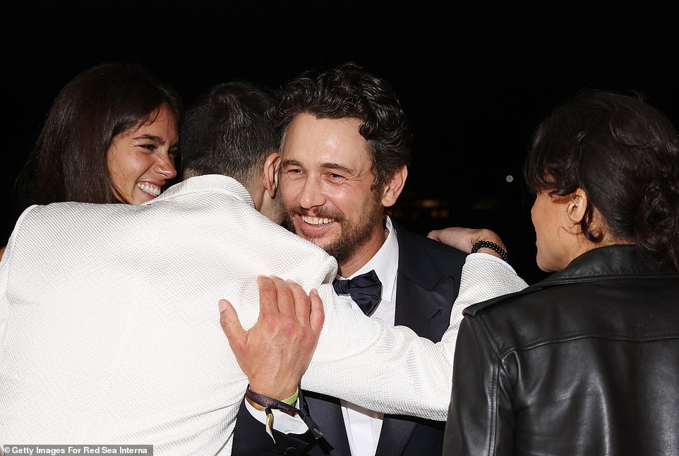James Franco was also seen at the gala, looking handsome in a classic black-and-white tuxedo, as he shared a hug with Al Turki