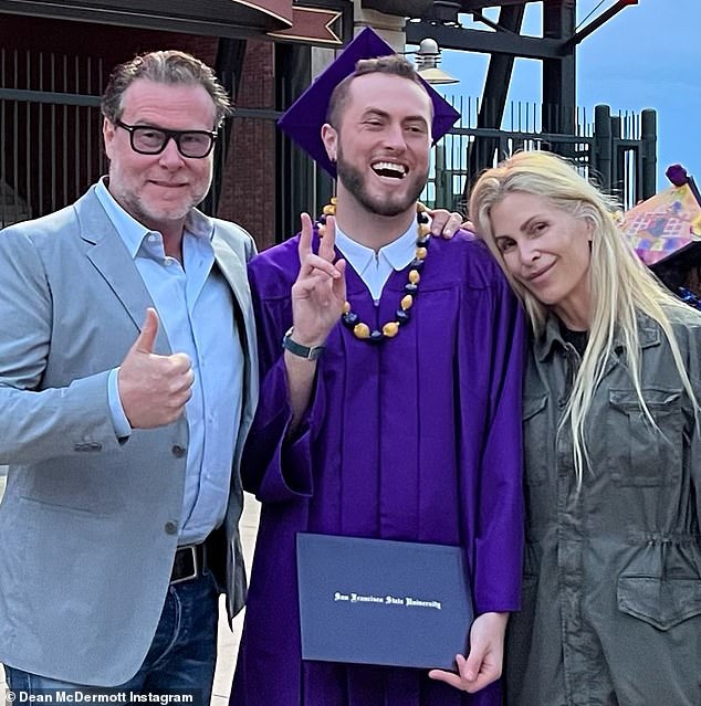McDermott insists that he was always there for son Jack. He's pictured with his ex wife and son at his graduation