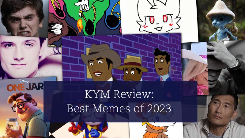 A collage of the top memes of 2023.